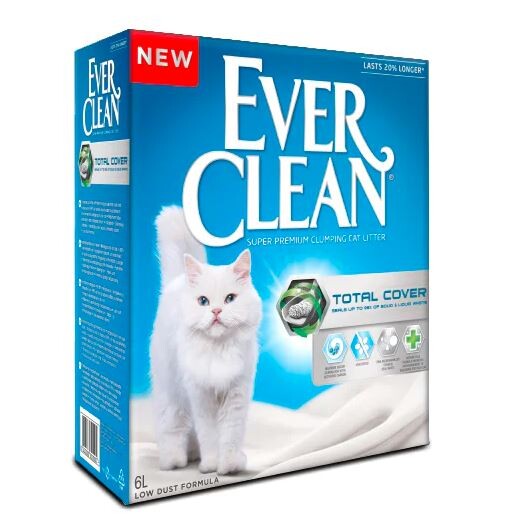Ever Clean Total Cover Koku Önleyici İnce Taneli Topaklanan Kedi Kumu 6 LT | SRC: Barcode: 5060412213097